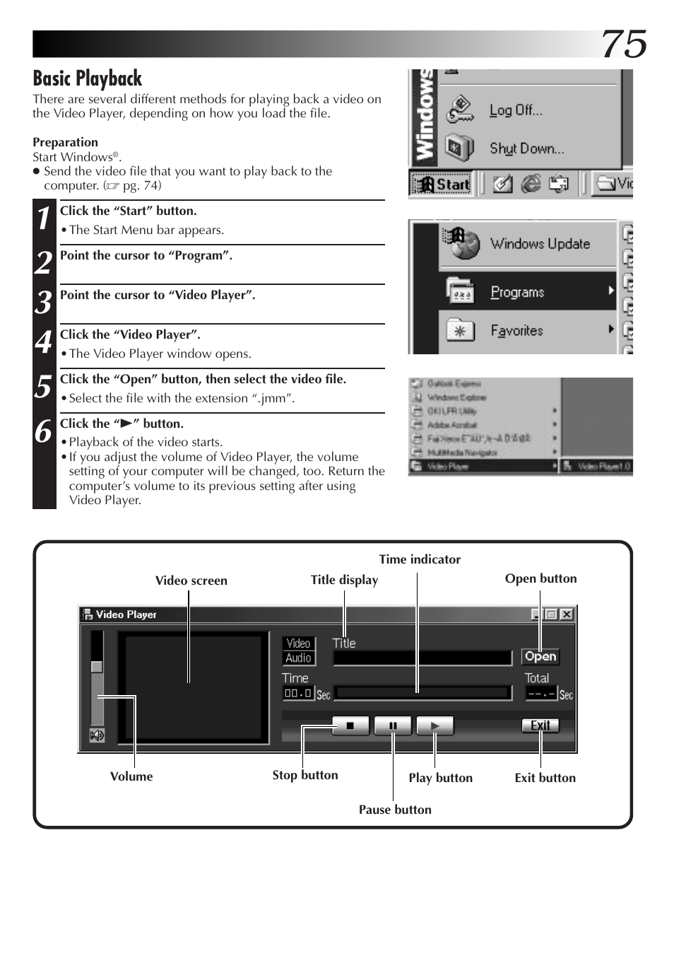 Basic playback | JVC GC-QX5HD User Manual | Page 75 / 104