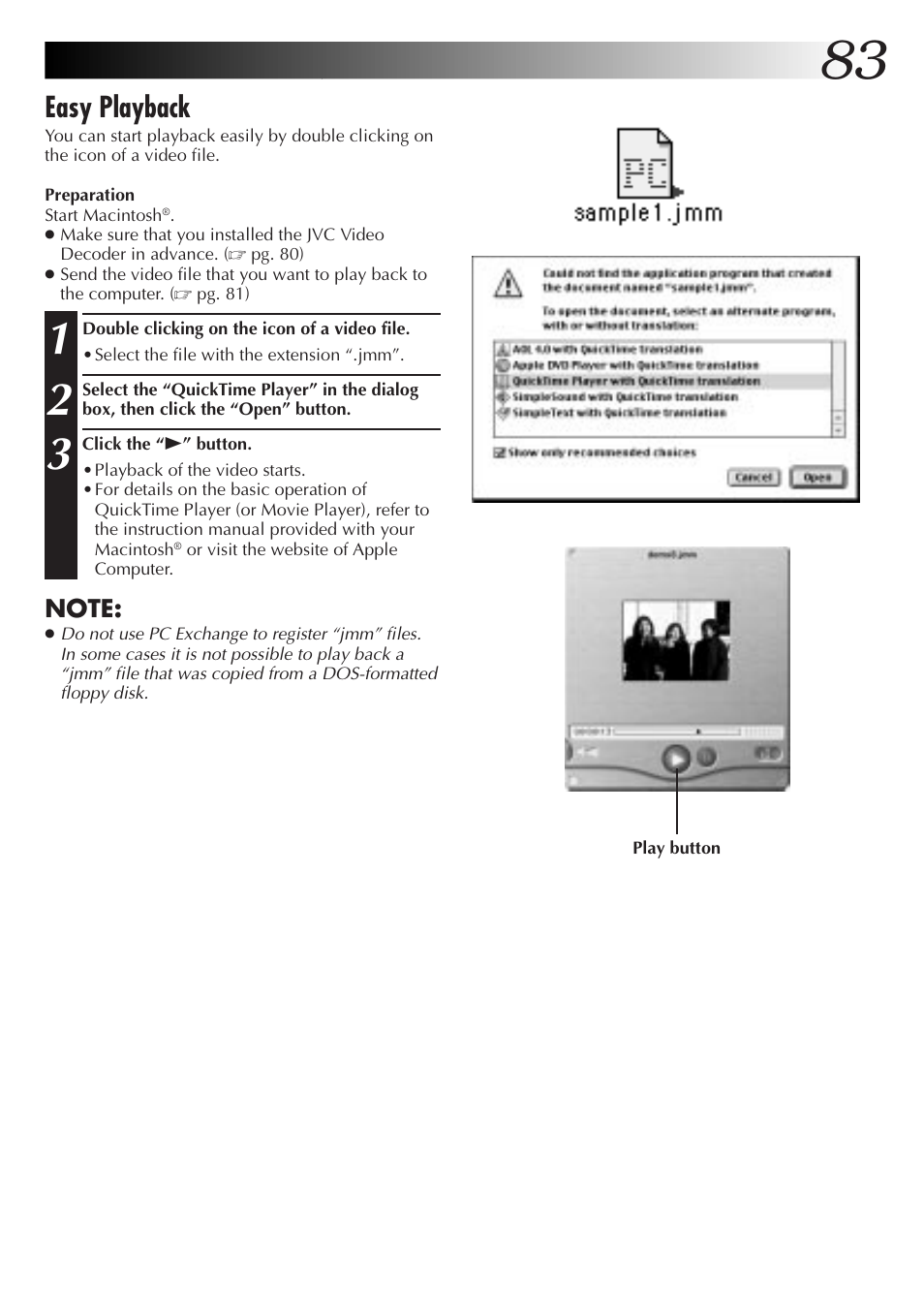 Easy playback | JVC GC-QX5HD User Manual | Page 83 / 104