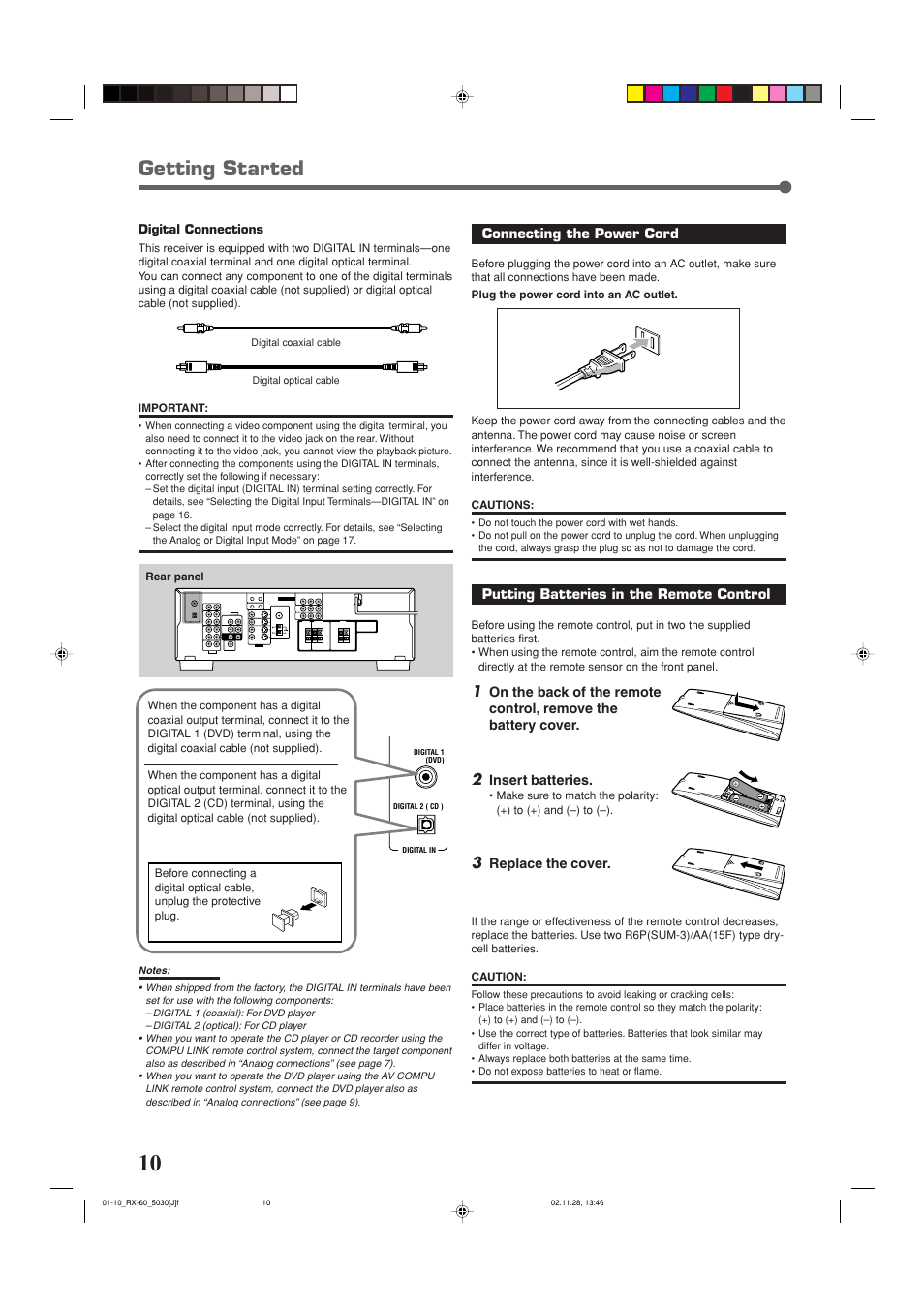 Getting started | JVC RX-6030VBK User Manual | Page 12 / 87