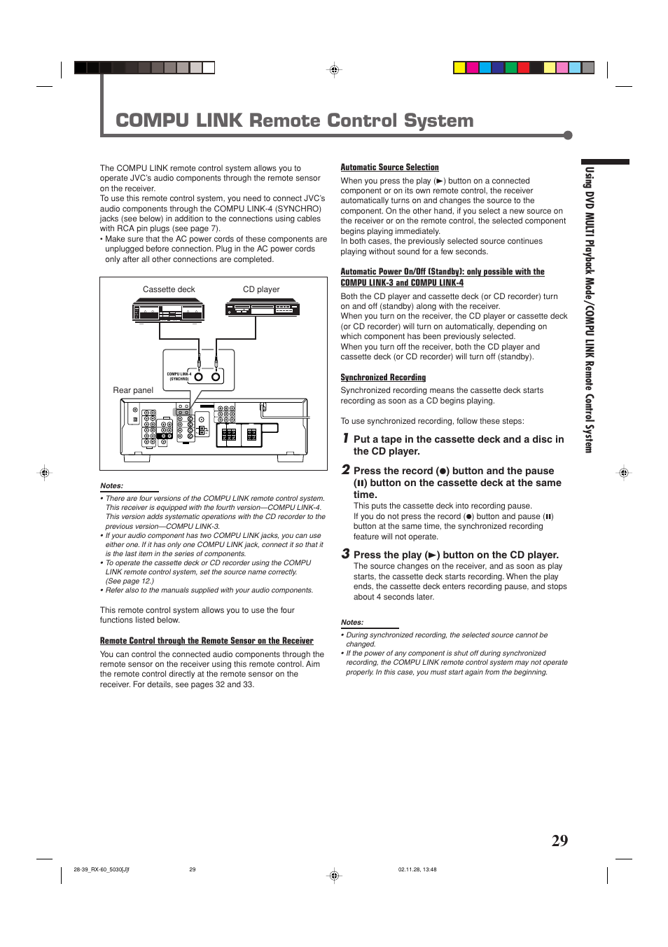 Compu link remote control system | JVC RX-6030VBK User Manual | Page 31 / 87