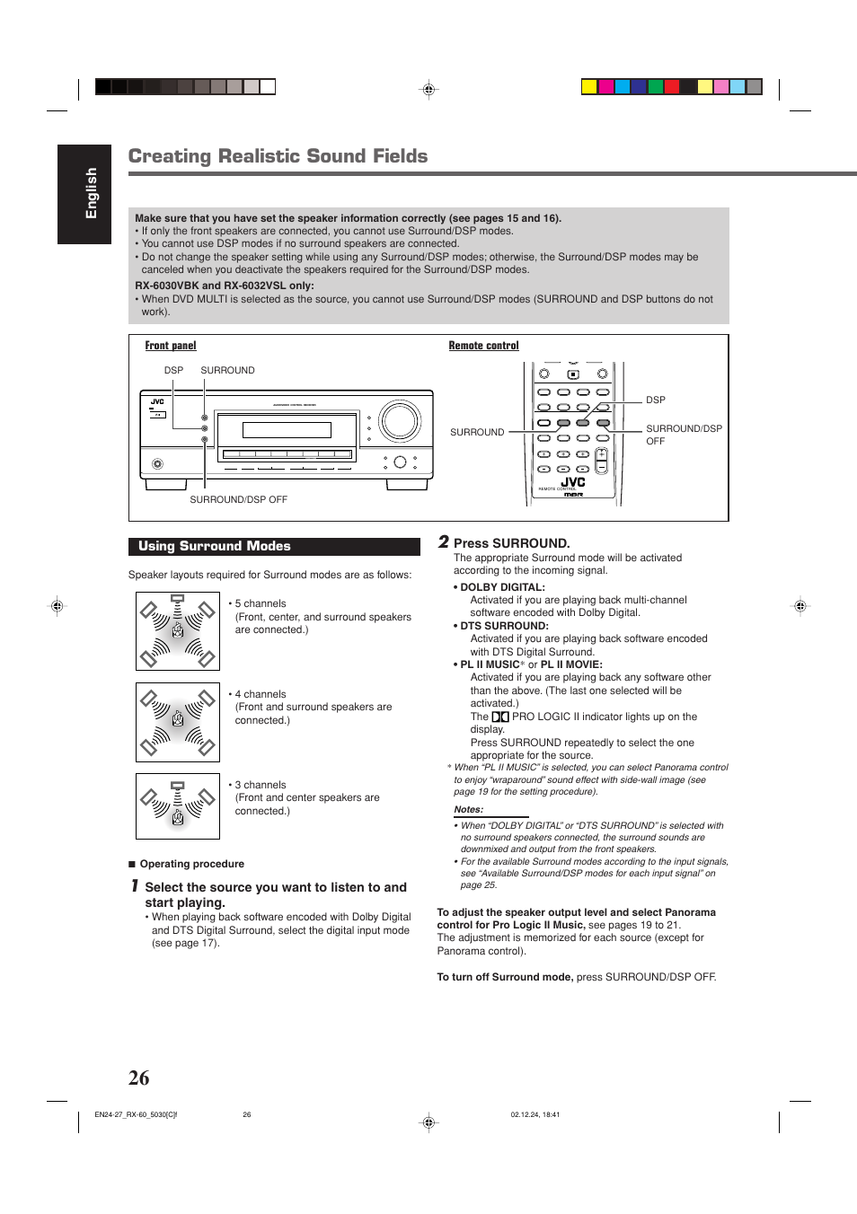 Creating realistic sound fields | JVC RX-6030VBK User Manual | Page 72 / 87