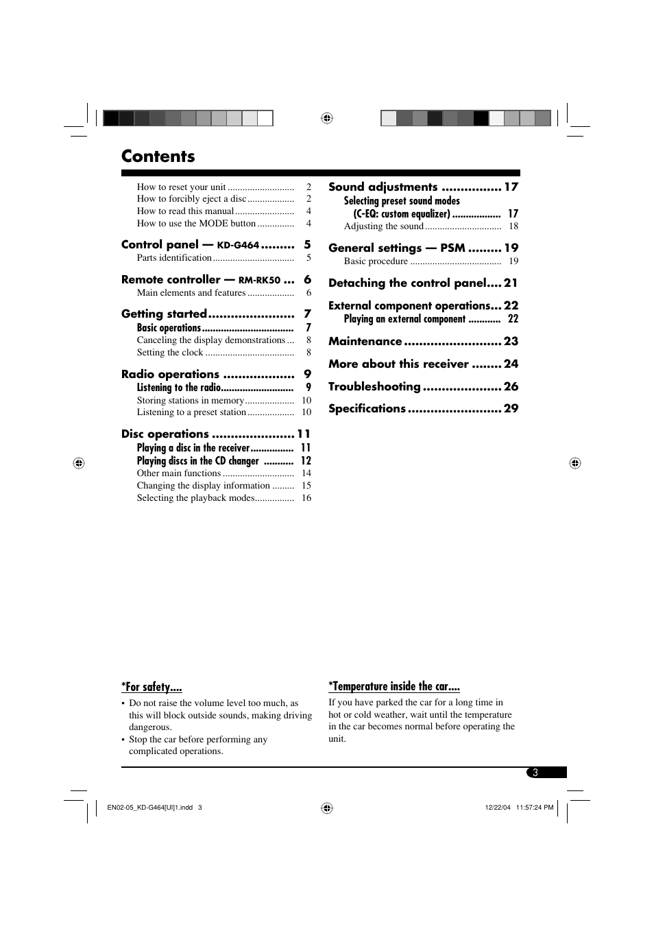 JVC KD-G464 User Manual | Page 3 / 32