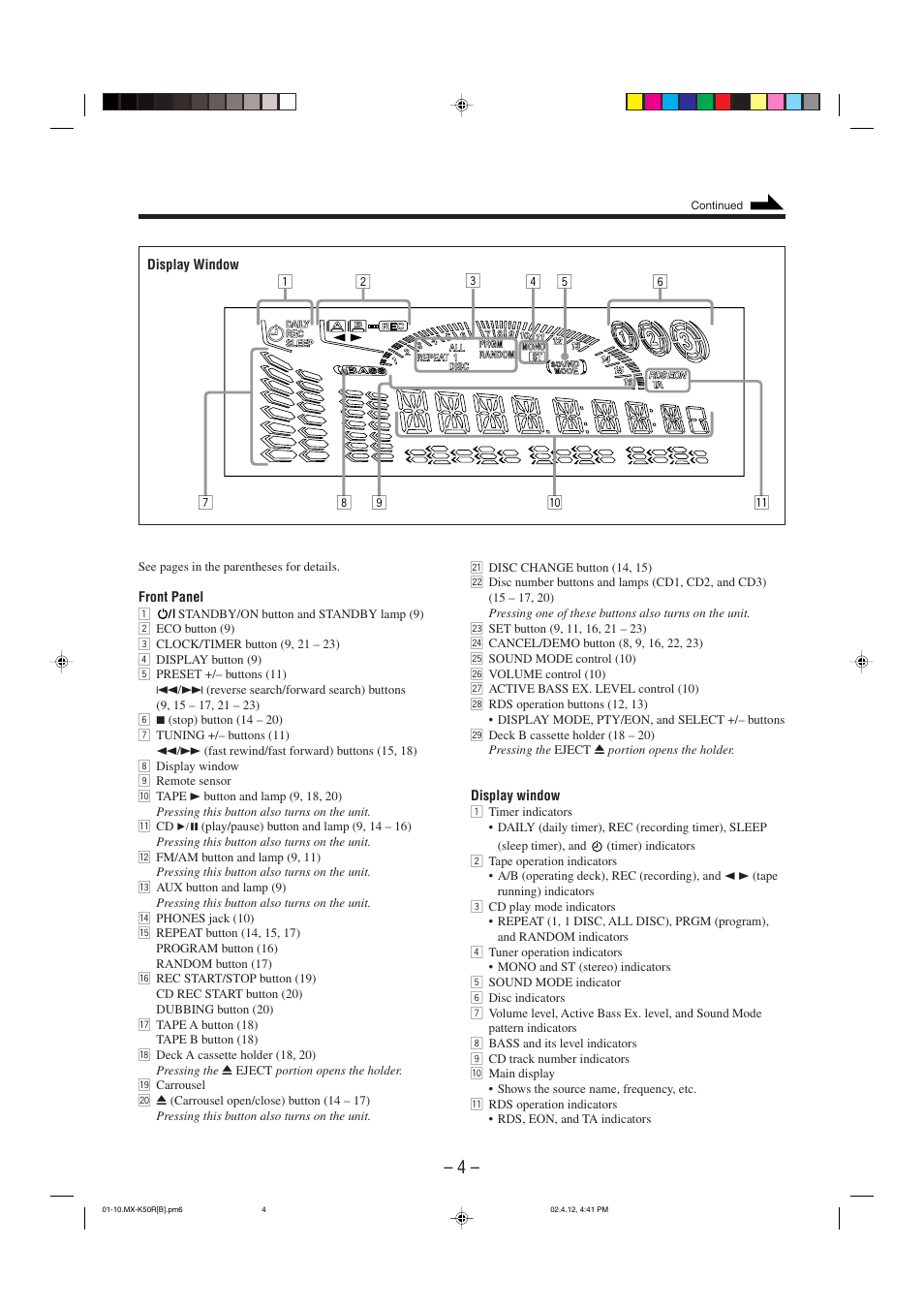 JVC CA-MXK50R User Manual | Page 7 / 38