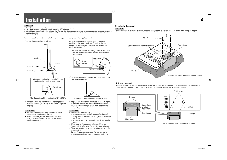 Installation | JVC DT-V24G1 User Manual | Page 4 / 28