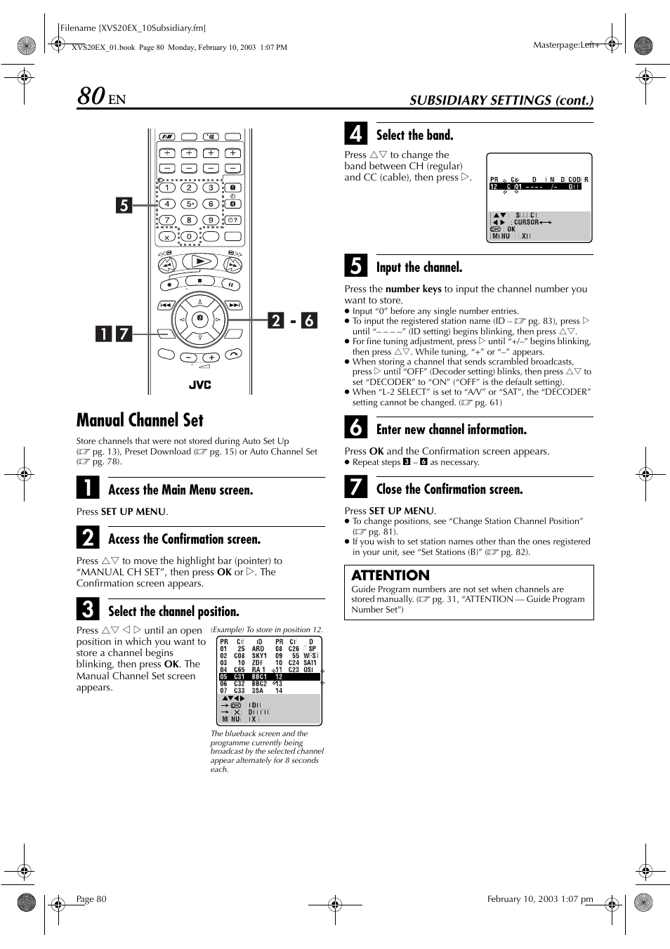 Manual channel set | JVC HR-XVS20E User Manual | Page 80 / 96