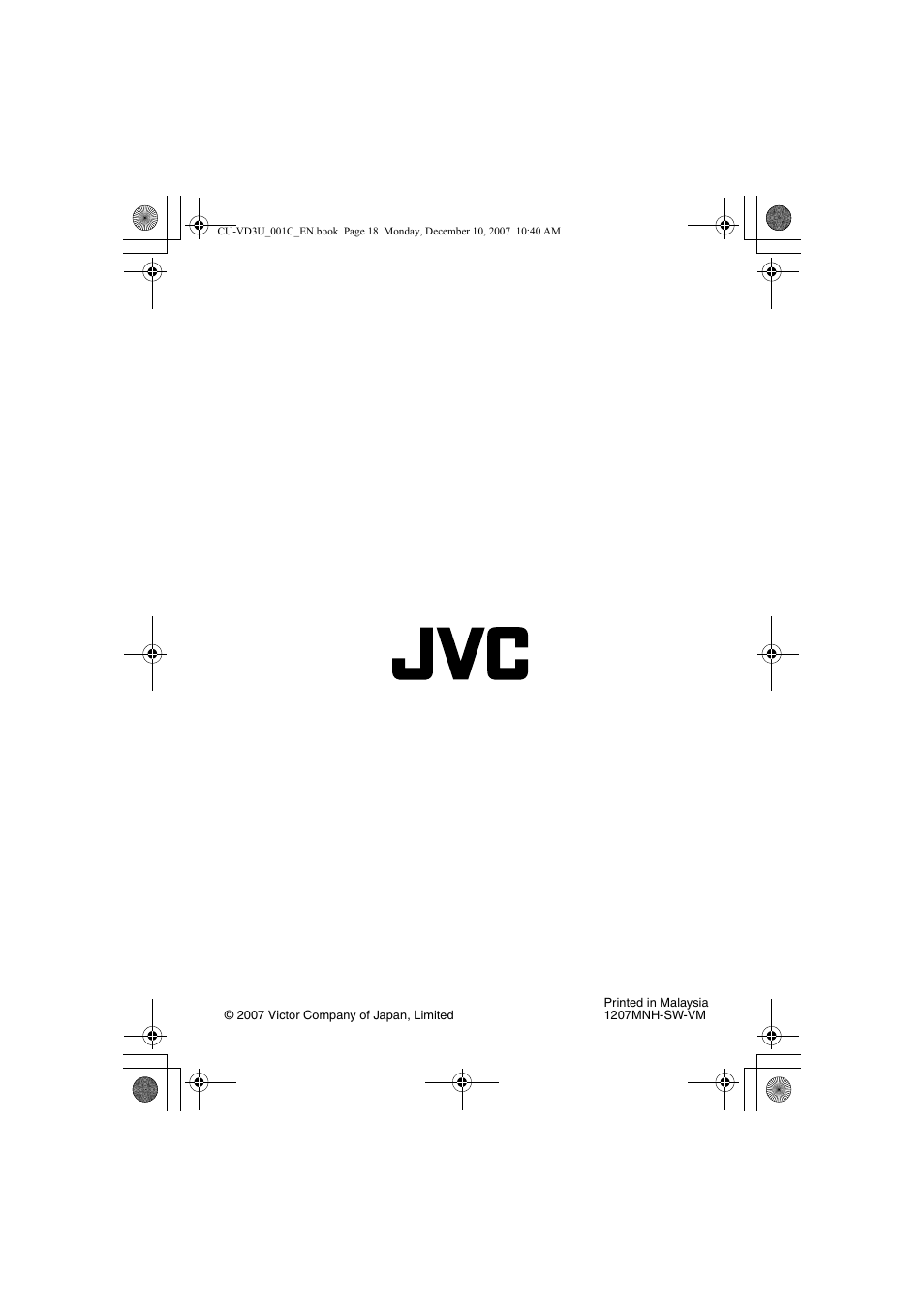 JVC CU-VD3U User Manual | Page 20 / 20
