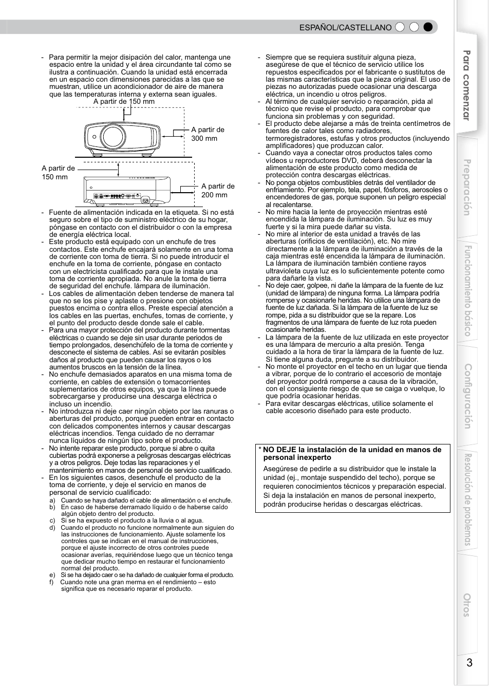 Precauciones de seguridad, Salvaguardas importantes, Información importante | JVC PB006596599-0 User Manual | Page 123 / 181