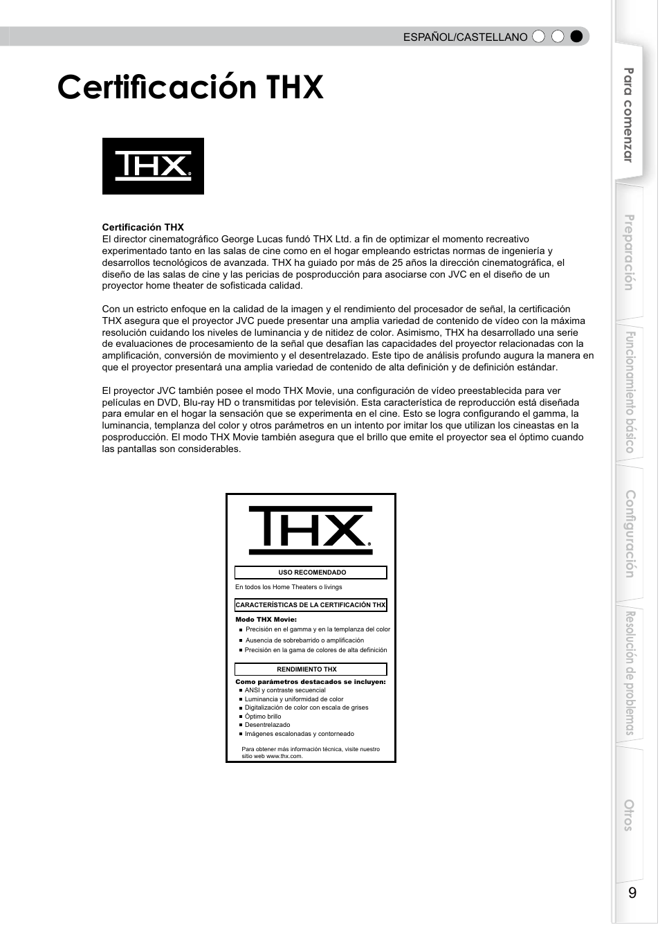 Certificación thx | JVC PB006596599-0 User Manual | Page 129 / 181