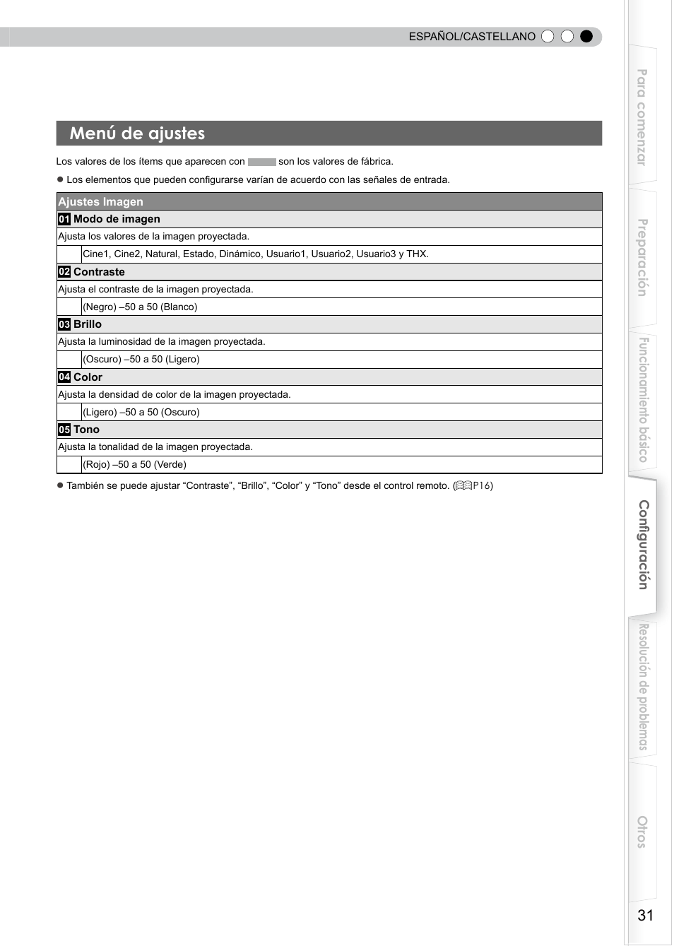 Menú de ajustes, Seleccione “ entrada señal ” “ aspecto(vídeo) | JVC PB006596599-0 User Manual | Page 151 / 181
