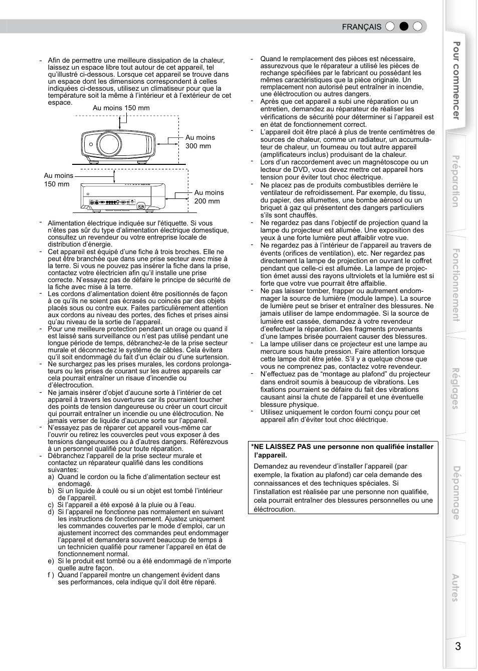 Importantes mesures de sécurité, Important information | JVC PB006596599-0 User Manual | Page 63 / 181