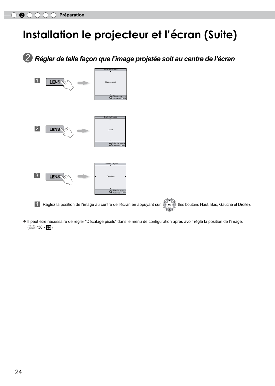 Installation le projecteur et l’écran (suite) | JVC PB006596599-0 User Manual | Page 84 / 181