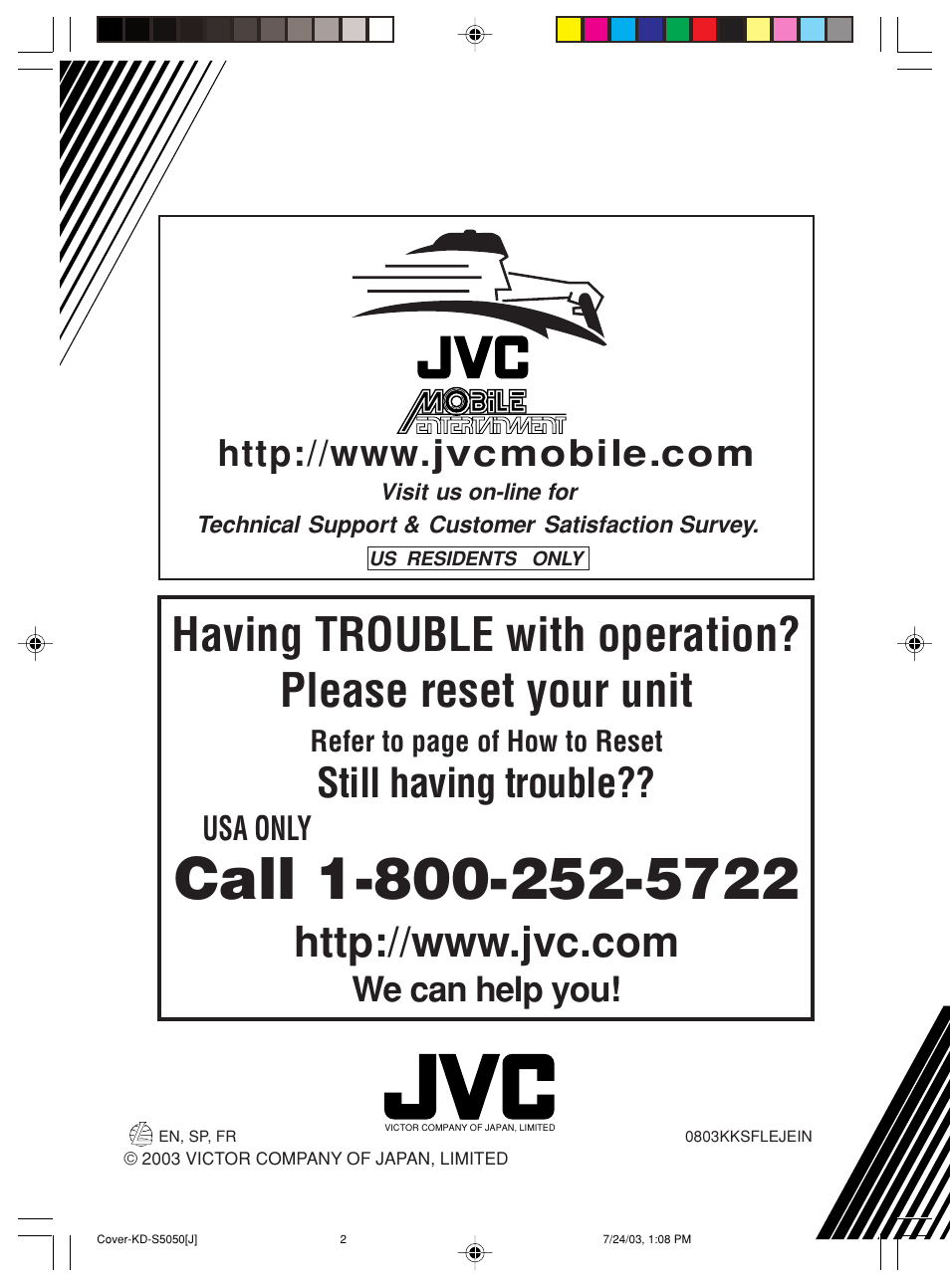 Back, Still having trouble, We can help you | Usa only | JVC KD-S5050 User Manual | Page 21 / 25