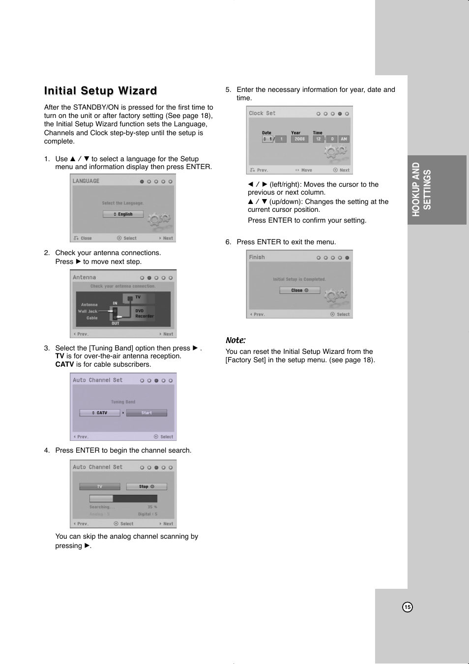 Initial setup wizard, Initial setup w, Initial setup w izard izard | JVC LVT2016-001D User Manual | Page 19 / 60