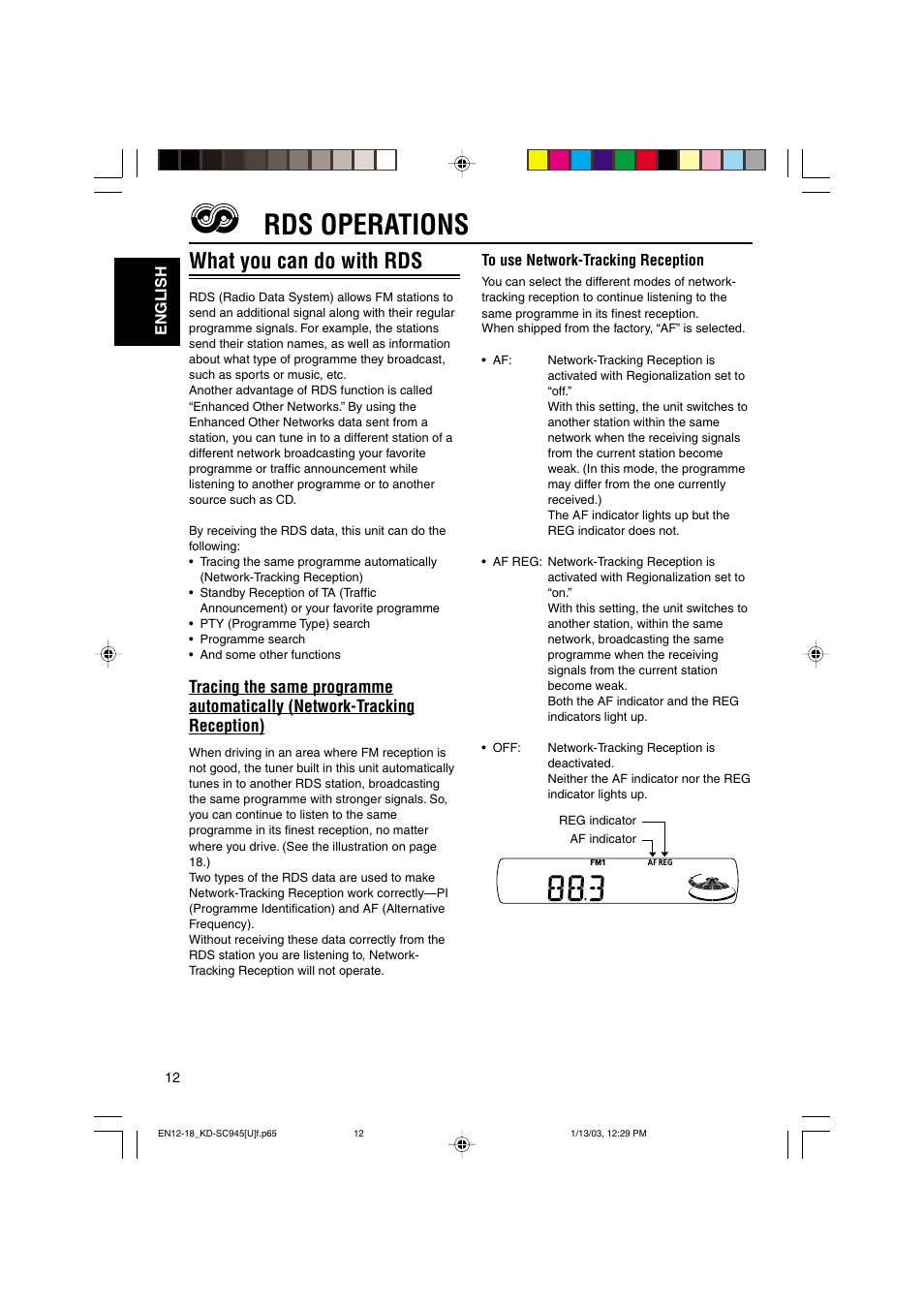 Rds operations, What you can do with rds | JVC GET0143-001A User Manual | Page 12 / 43