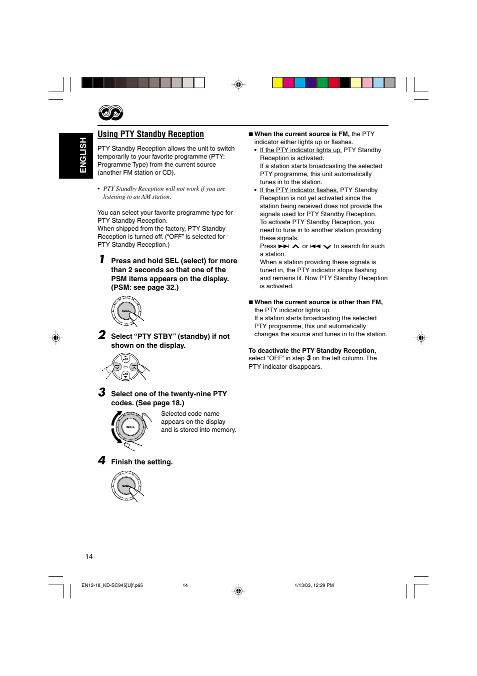 Using pty standby reception | JVC GET0143-001A User Manual | Page 14 / 43