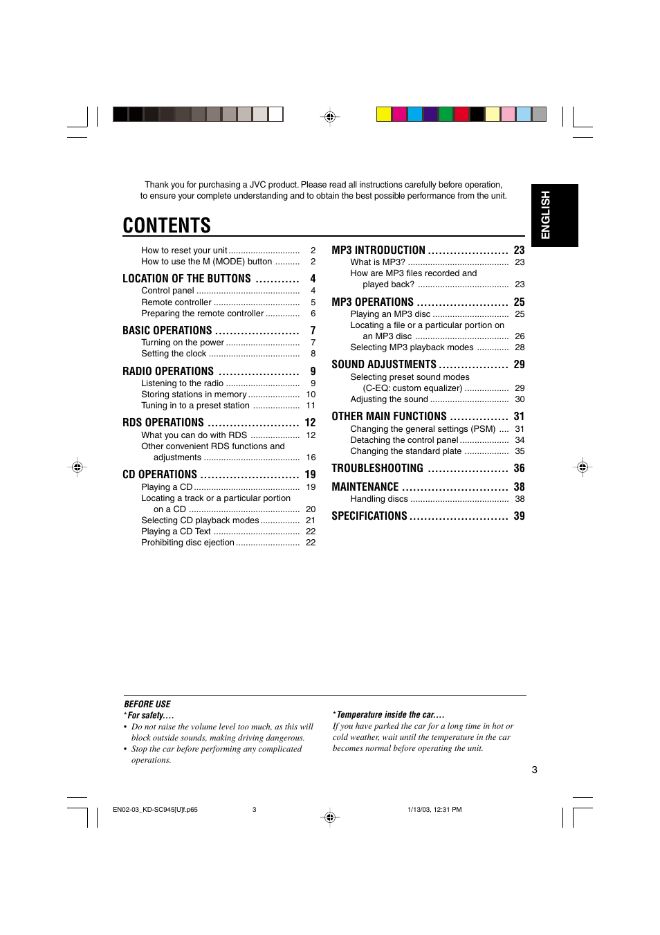 JVC GET0143-001A User Manual | Page 3 / 43
