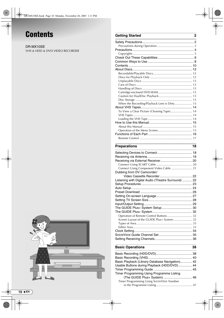 JVC DR-MX10SE User Manual | Page 10 / 128