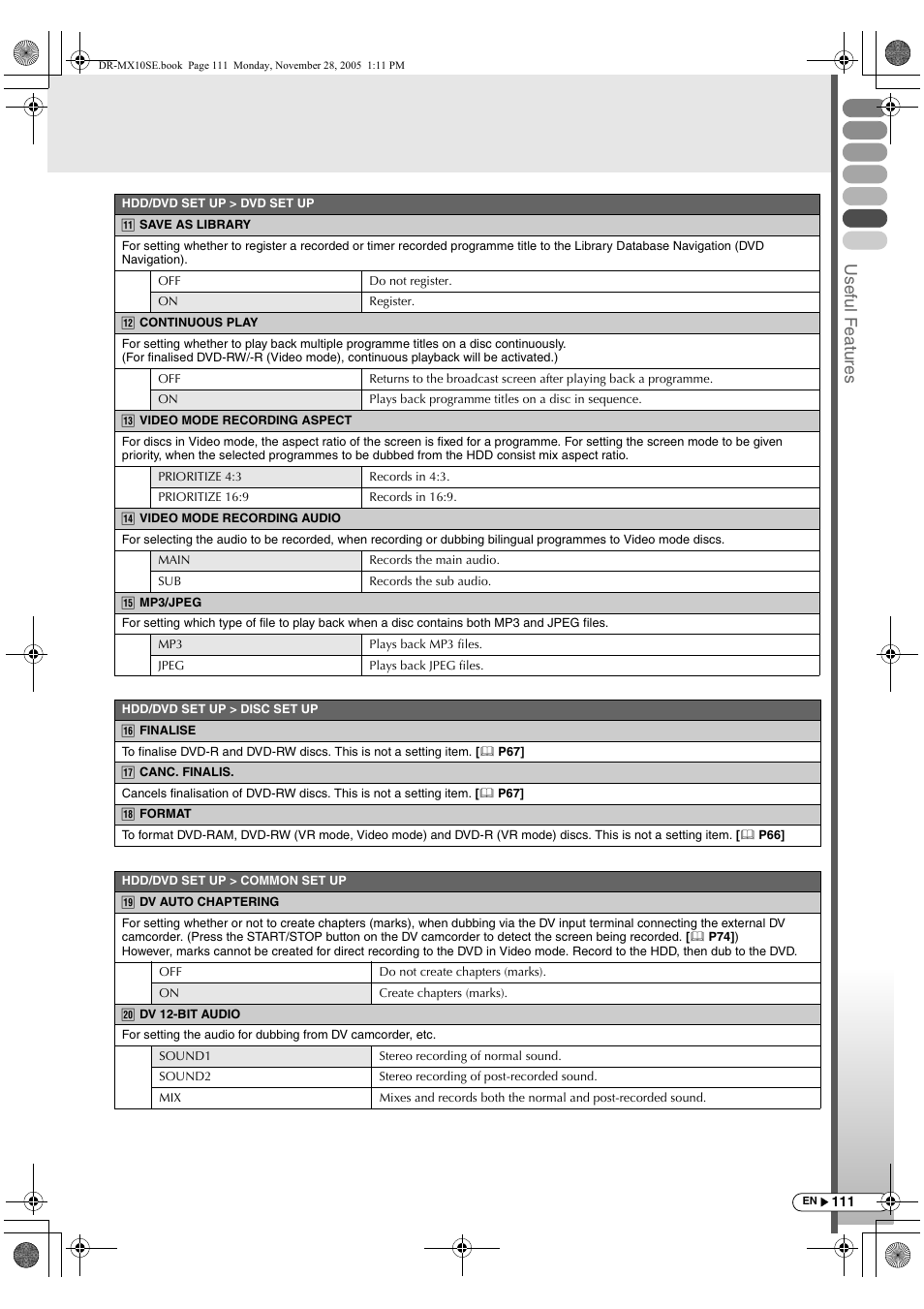 Usef ul f eature s | JVC DR-MX10SE User Manual | Page 111 / 128