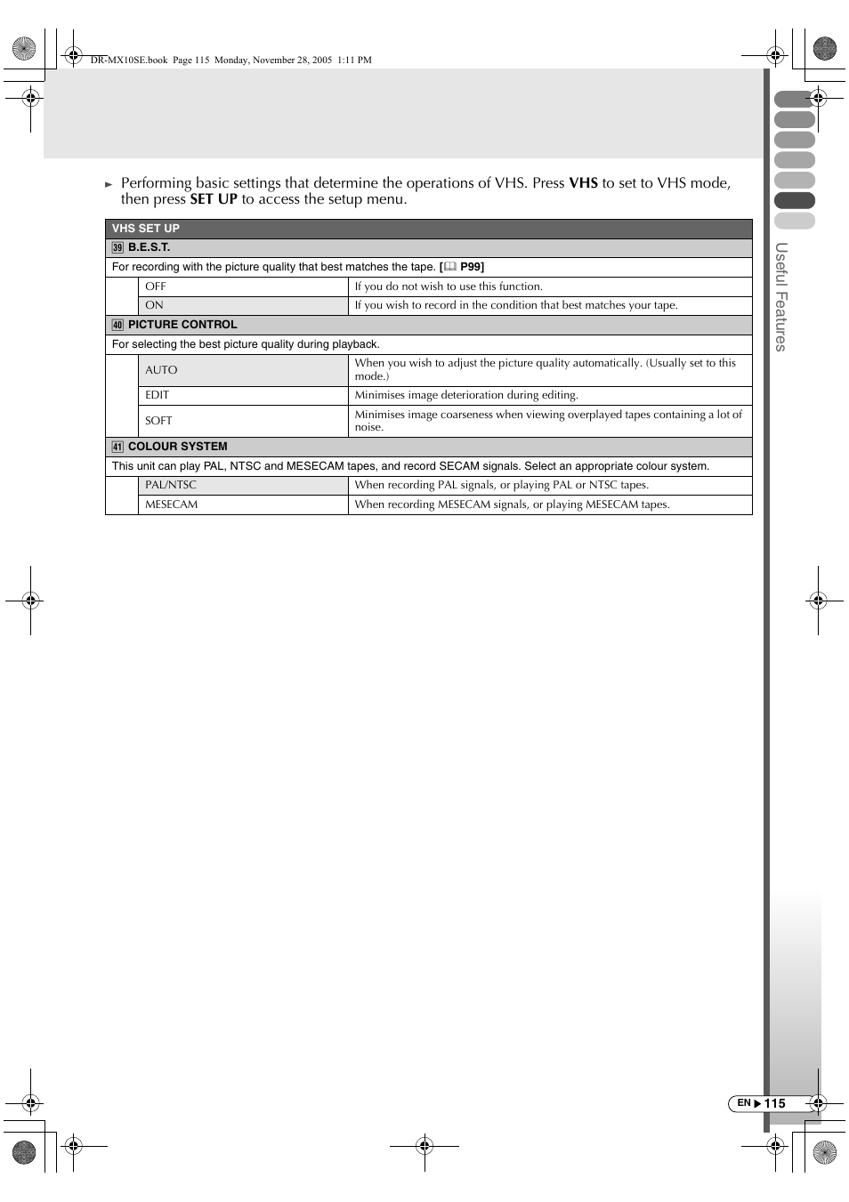 Usef ul f eature s | JVC DR-MX10SE User Manual | Page 115 / 128