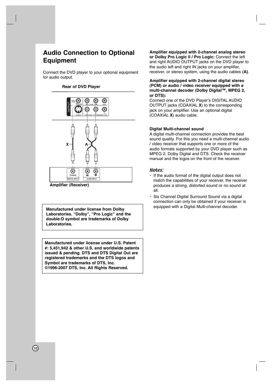 Audio connection to optional equipment | JVC XV-N372S User Manual | Page 10 / 25