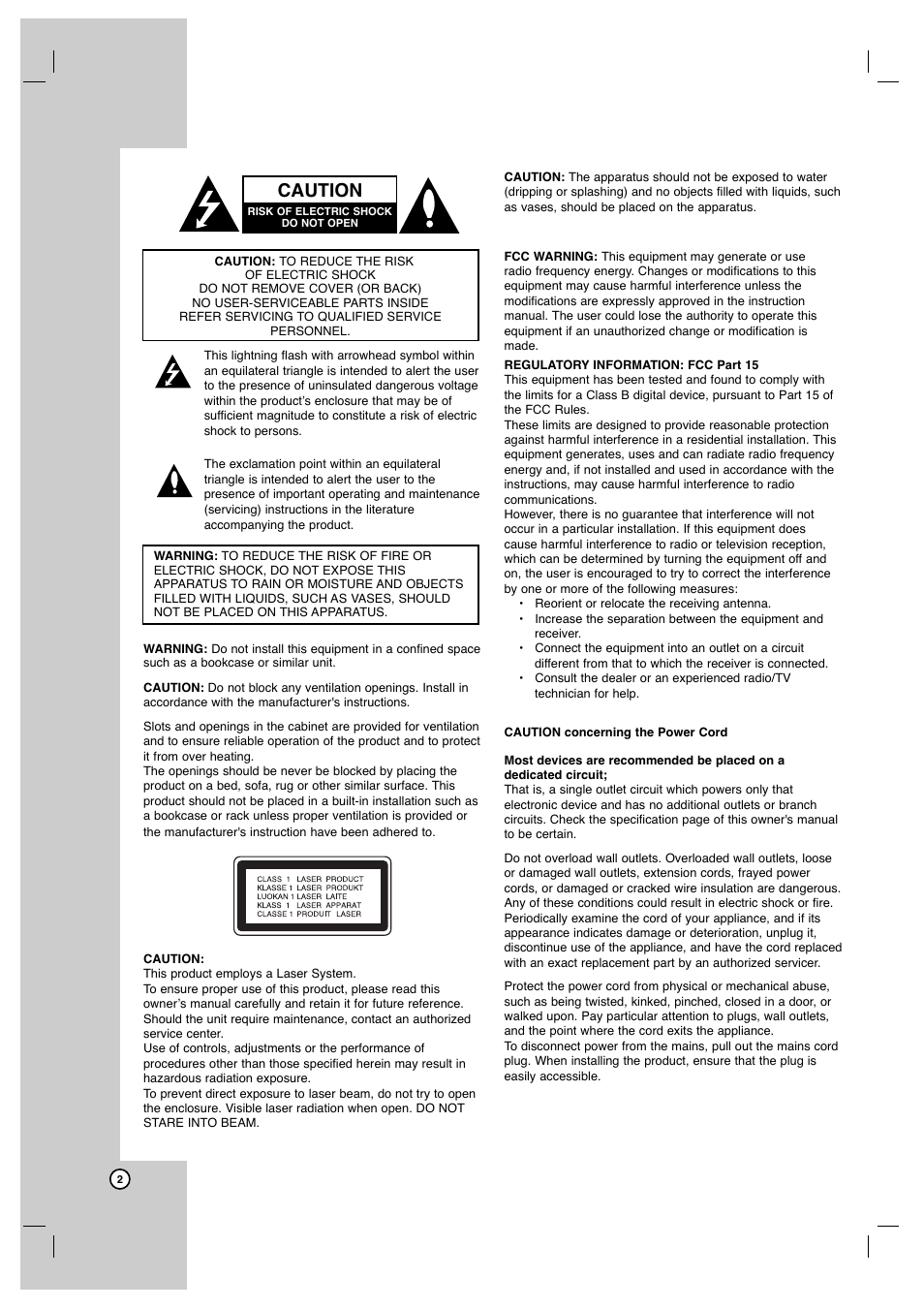 Caution | JVC XV-N372S User Manual | Page 2 / 25