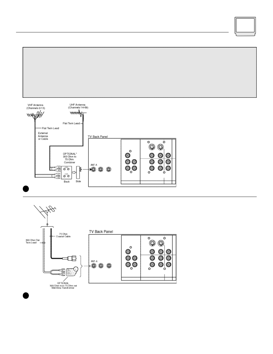 Connections 7, Cable or antenna connections | JVC AV 60D501 User Manual | Page 7 / 44