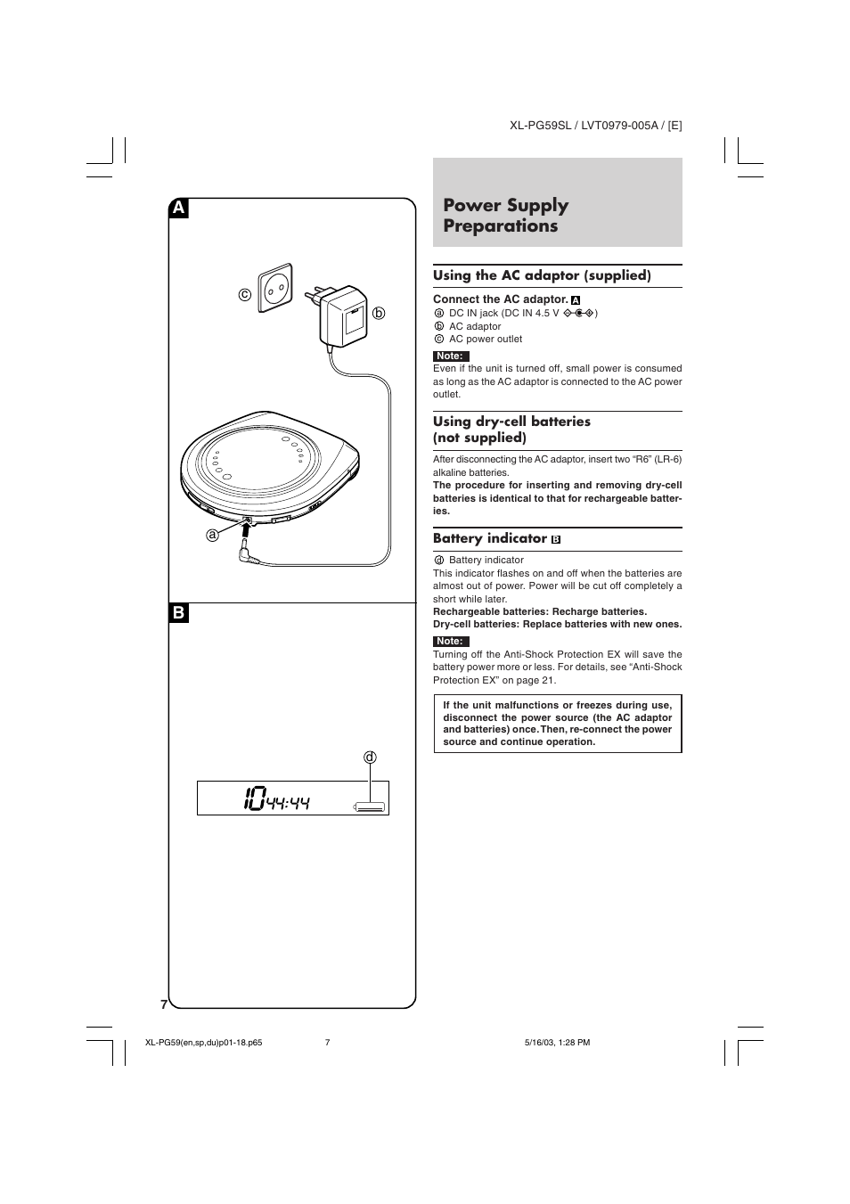 Power supply preparations | JVC XL-PG59SL User Manual | Page 16 / 42