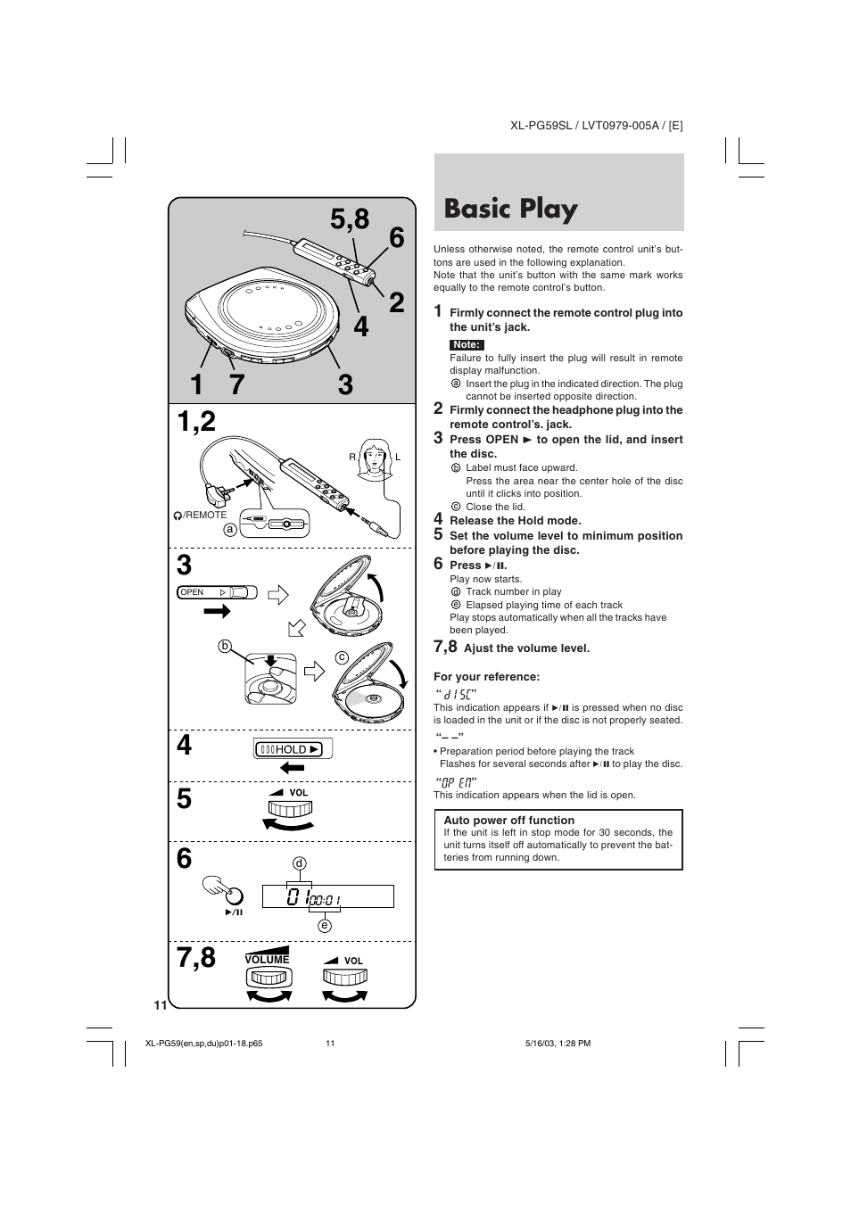 Basic play | JVC XL-PG59SL User Manual | Page 20 / 42
