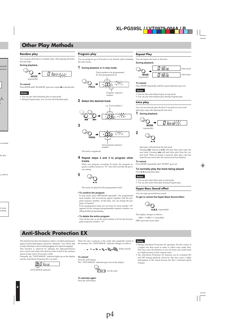 Other play methods, Anti-shock protection ex, Anti-shock protection ex other play methods | JVC XL-PG59SL User Manual | Page 4 / 42