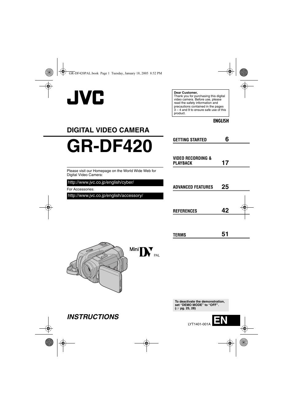 JVC GR-DF420 User Manual | 52 pages