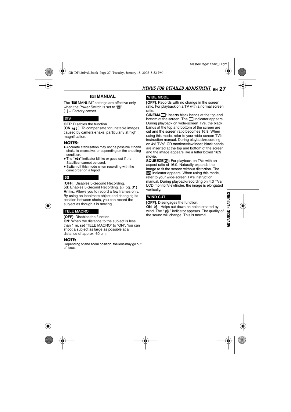 Pg. 27), Age 27 | JVC GR-DF420 User Manual | Page 27 / 52