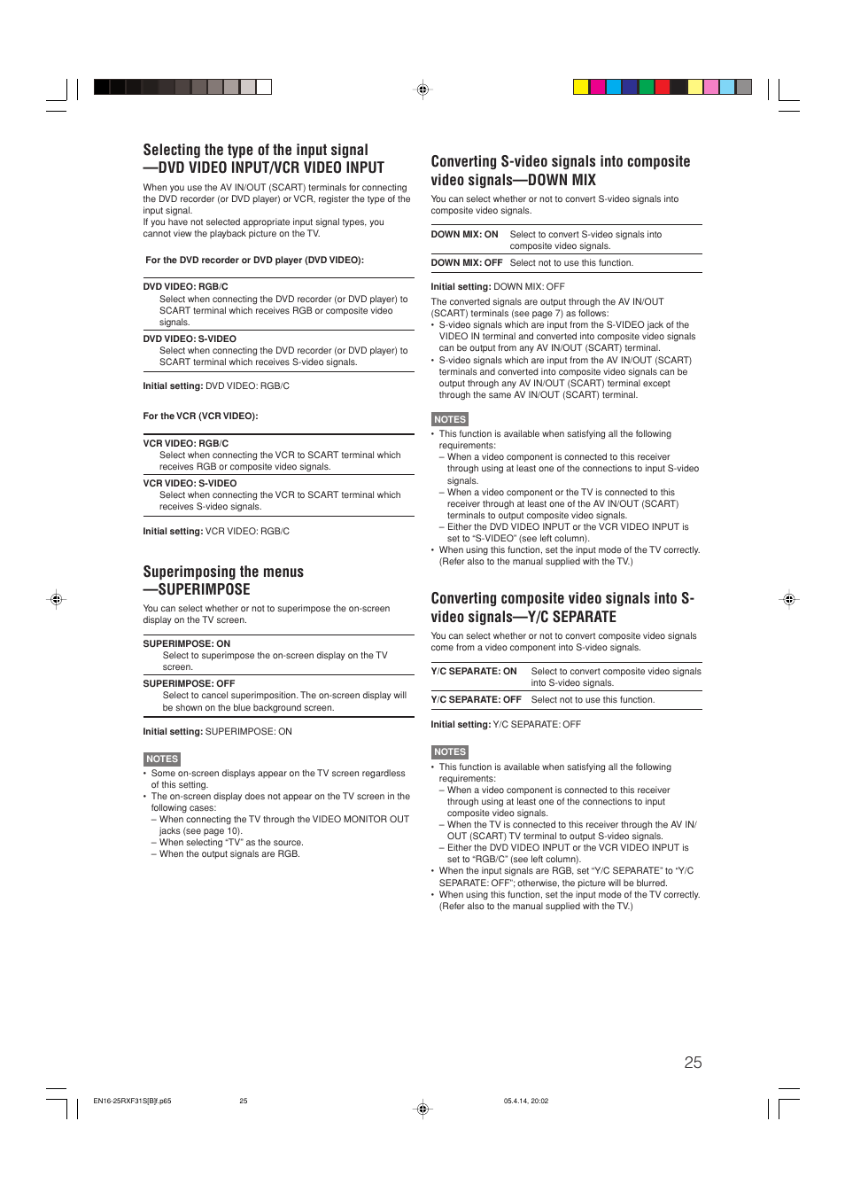 Superimposing the menus —superimpose | JVC LVT1306-007A User Manual | Page 29 / 55