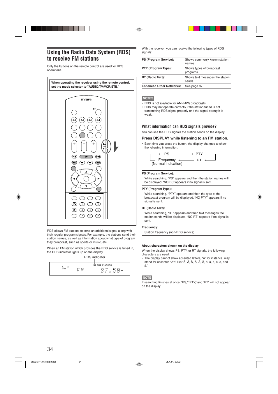 What information can rds signals provide, Press display while listening to an fm station | JVC LVT1306-007A User Manual | Page 38 / 55