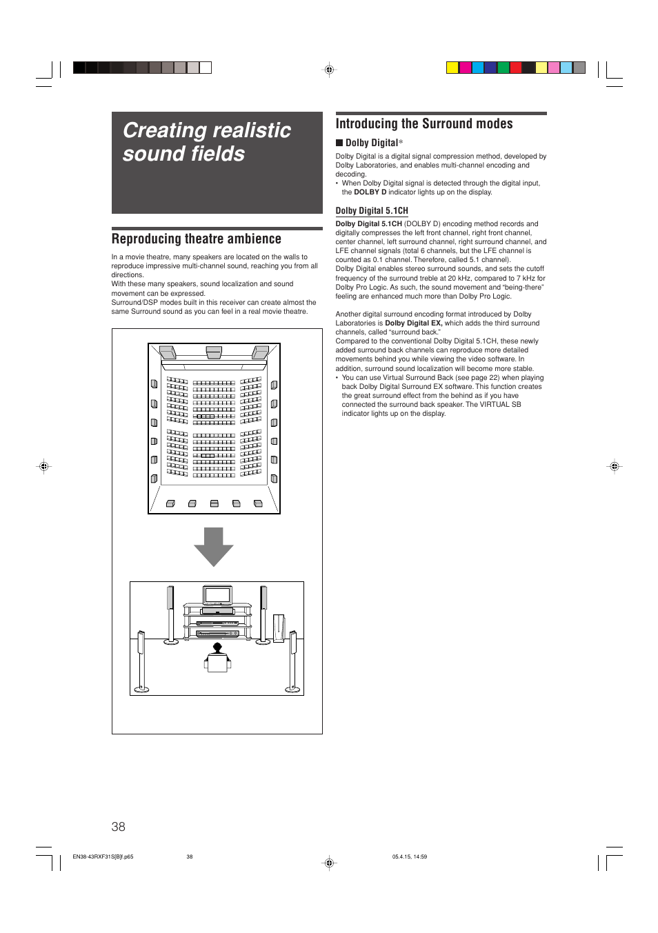 Creating realistic sound fields, Reproducing theatre ambience, Introducing the surround modes | JVC LVT1306-007A User Manual | Page 42 / 55