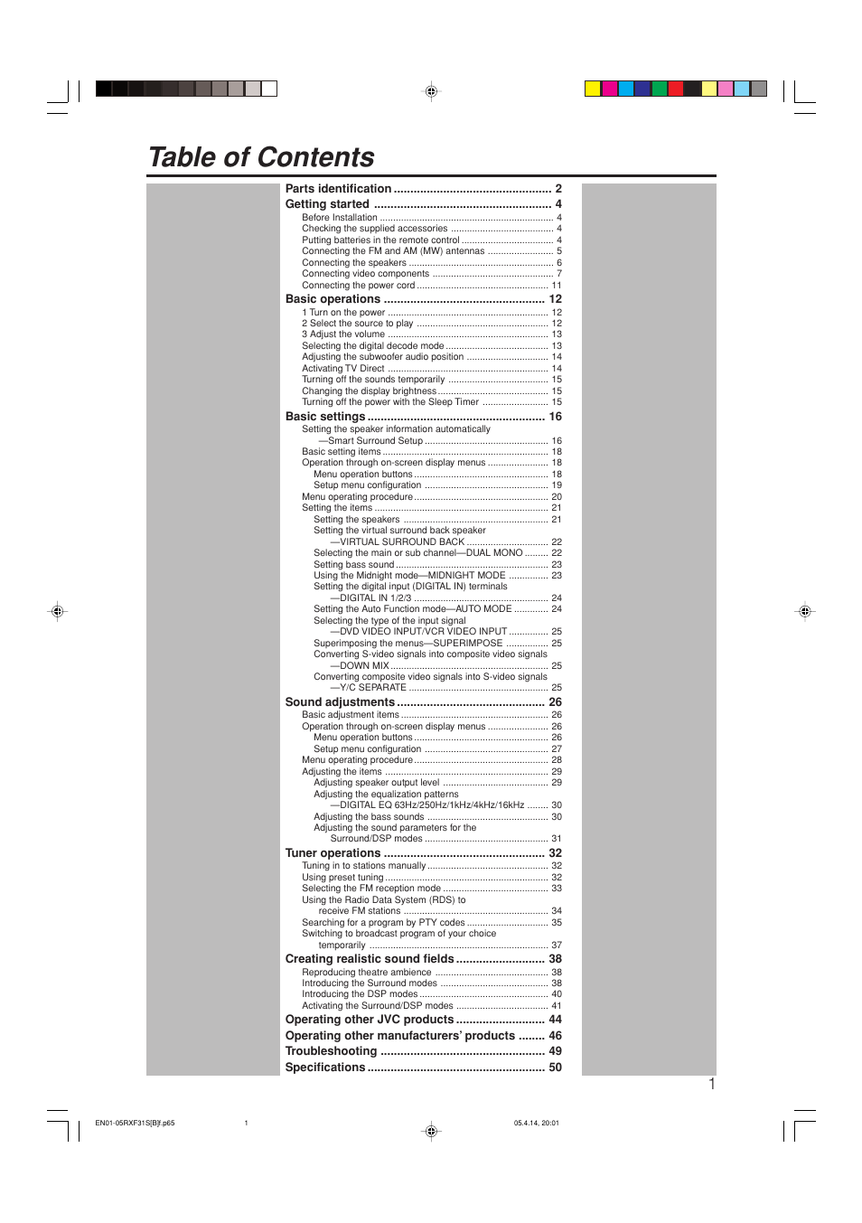 JVC LVT1306-007A User Manual | Page 5 / 55