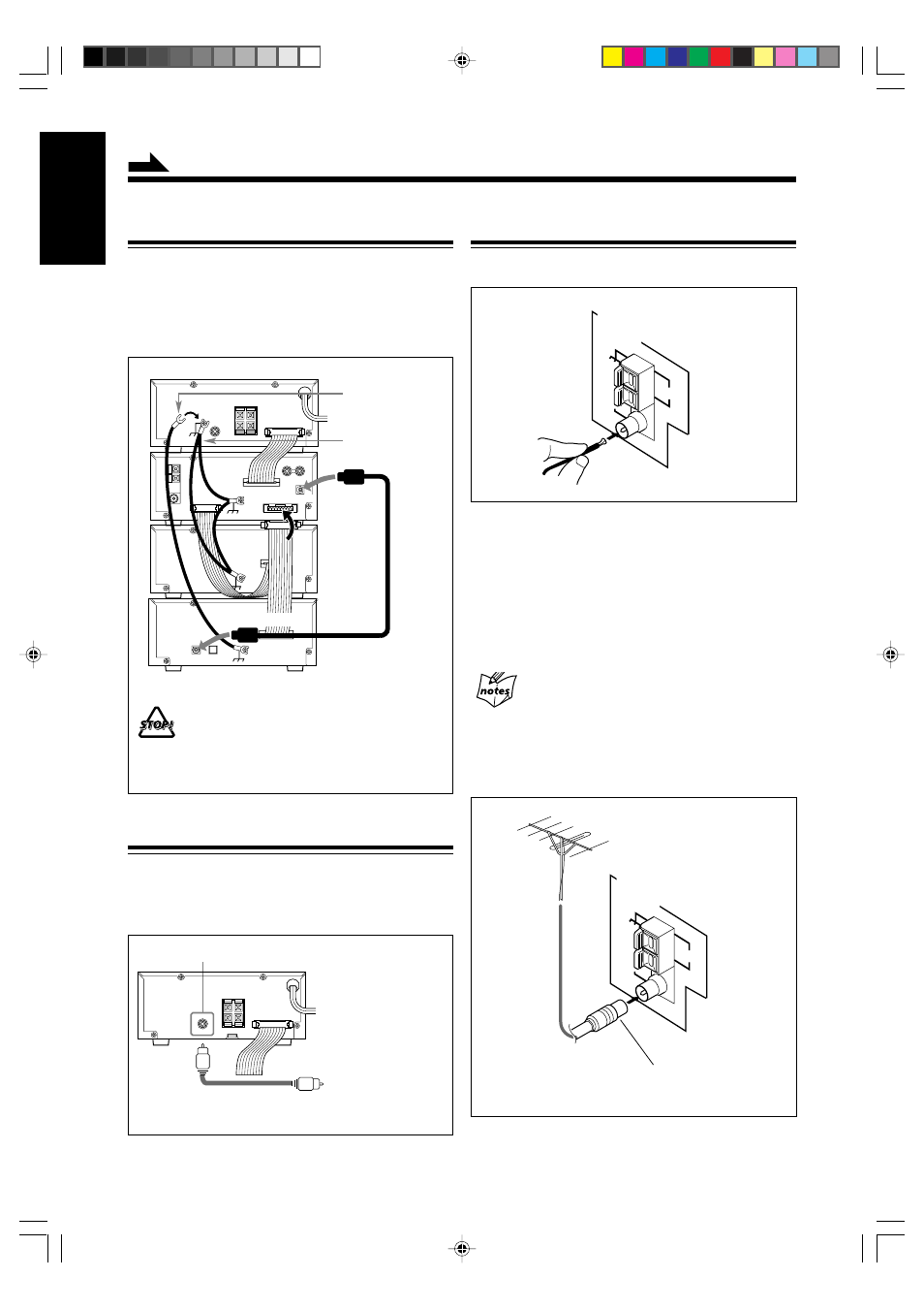 English connecting antennas, Connecting md recorder xm-g6, Connecting sub woofer system | Supplied fm antenna | JVC SP-UXG6 User Manual | Page 12 / 40