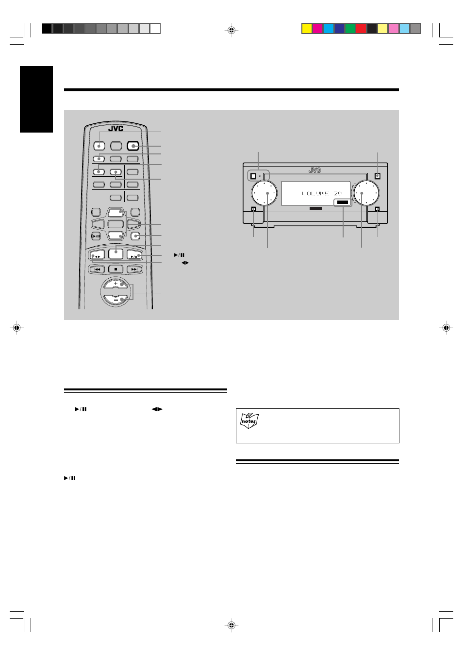 Common operations, English, Turning on the power and selecting the sources | Adjusting the volume, One touch play, Using power button | JVC SP-UXG6 User Manual | Page 16 / 40