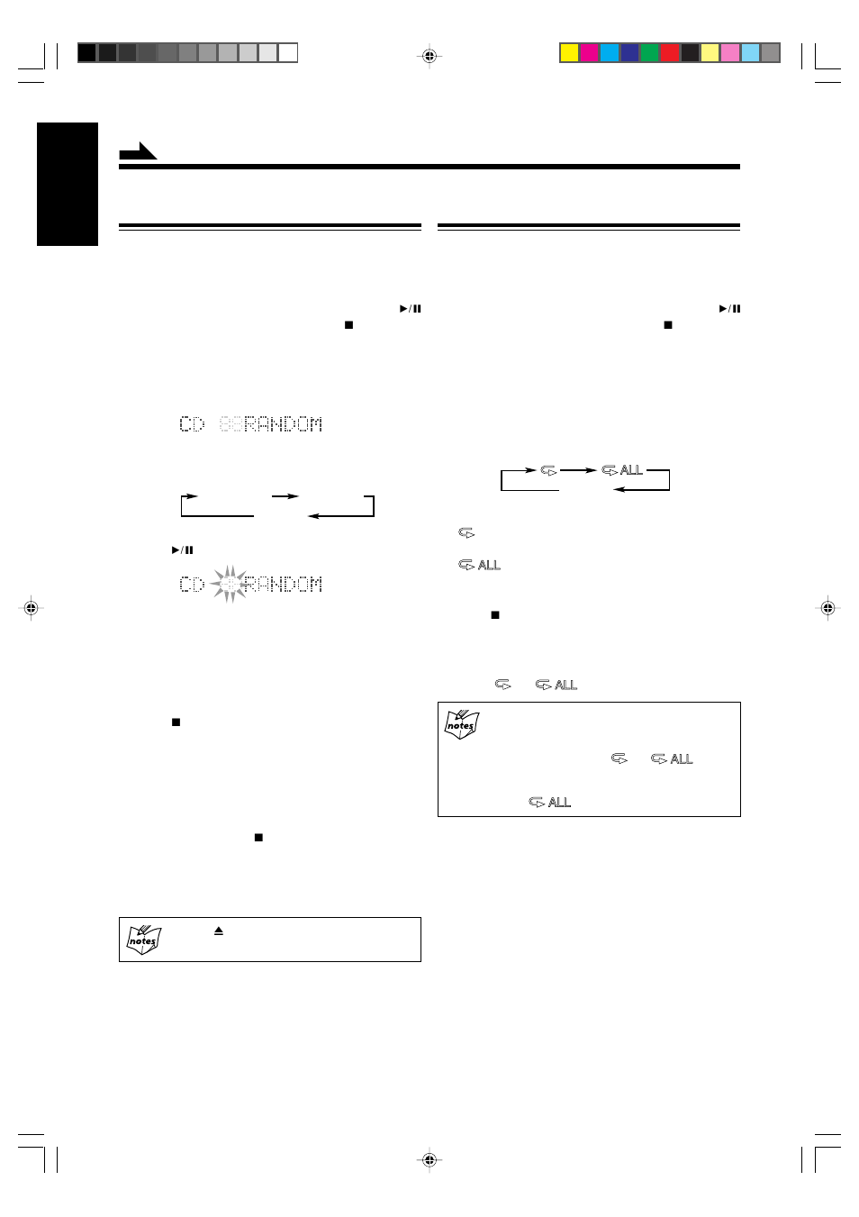 English repeating tracks — repeat play, Playing at random — random play | JVC SP-UXG6 User Manual | Page 24 / 40