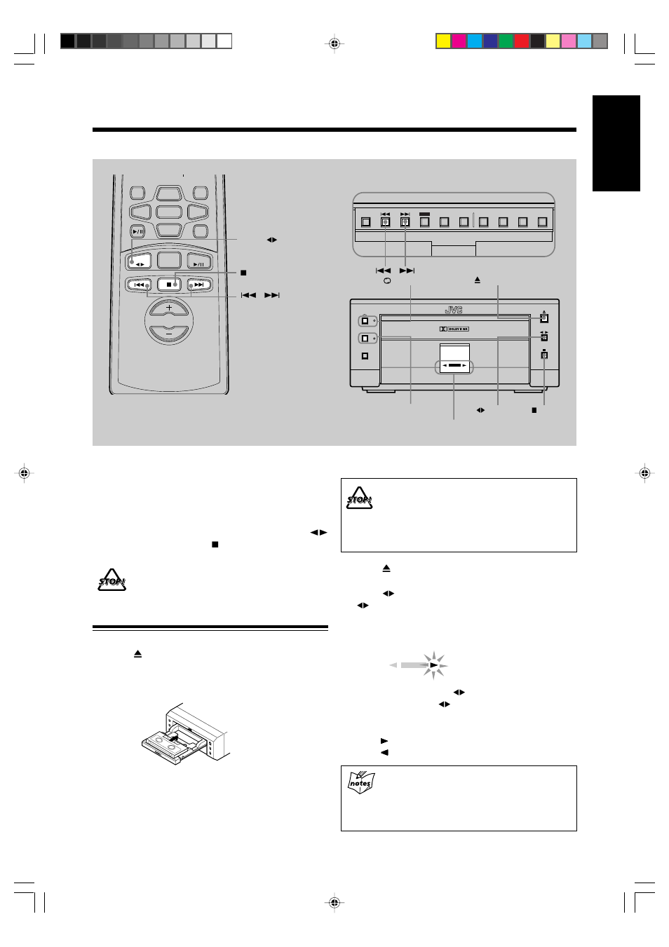 Playing back a tape, English, Playing back a tape — basic operation | JVC SP-UXG6 User Manual | Page 25 / 40