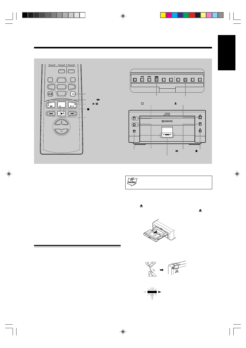 Recording onto a tape, English, Manual recording onto a tape | Important | JVC SP-UXG6 User Manual | Page 27 / 40