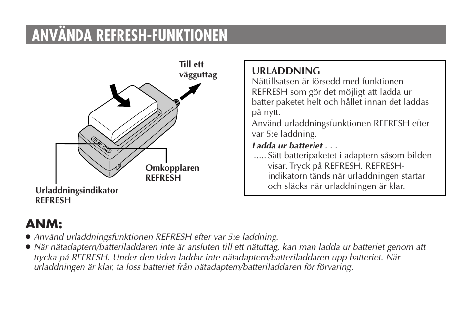 Använda refresh-funktionen | JVC AA V15EG User Manual | Page 54 / 64