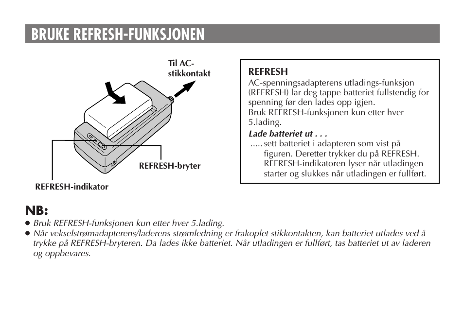 Bruke refresh-funksjonen | JVC AA V15EG User Manual | Page 60 / 64