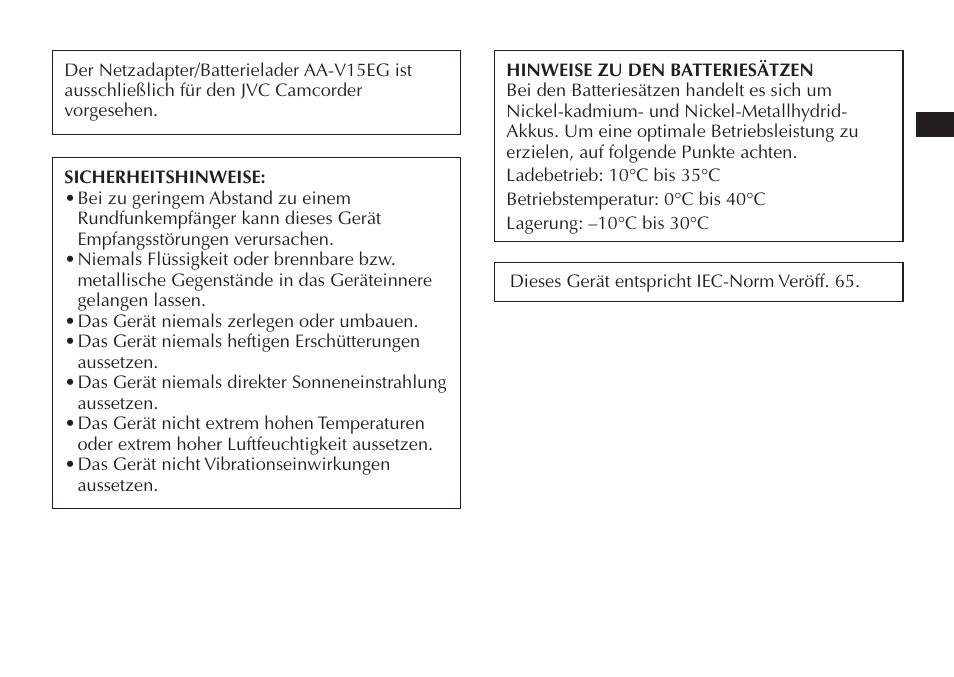 JVC AA V15EG User Manual | Page 9 / 64