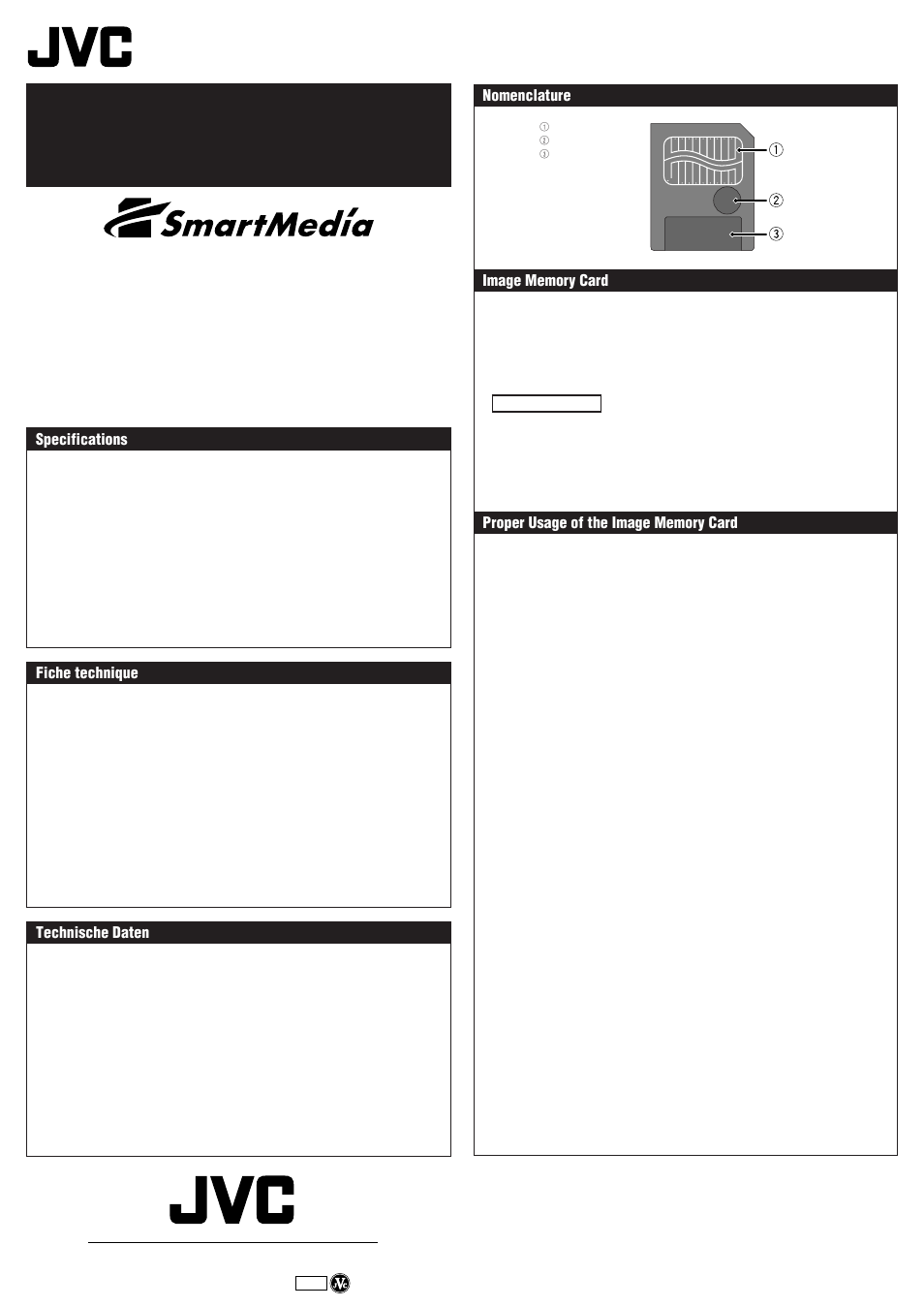 JVC SMARTMEDIA VU-V108 User Manual | 2 pages