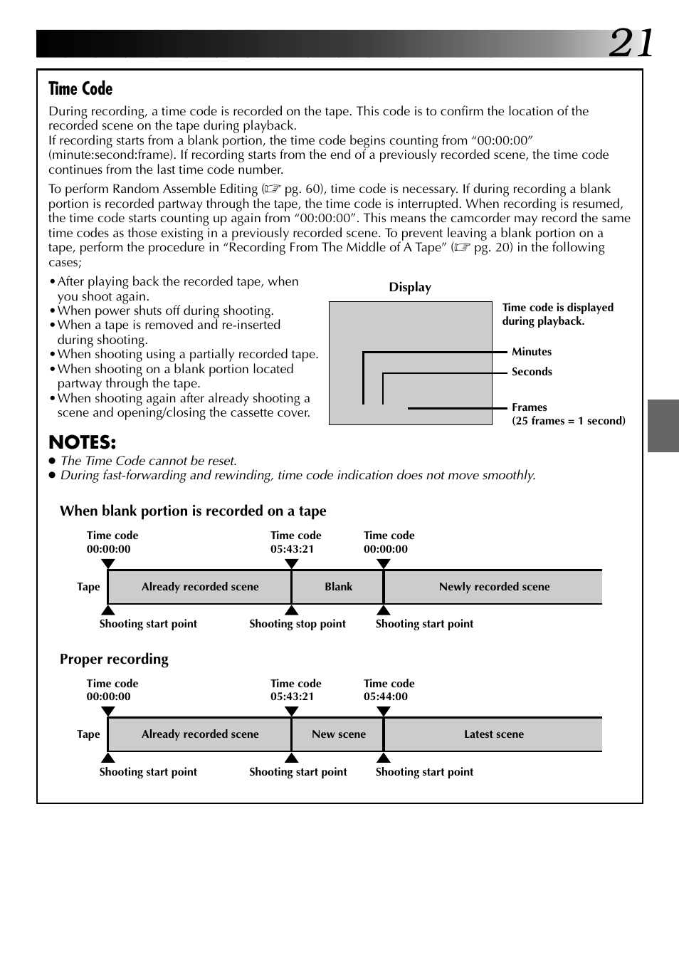 Time code | JVC 0797TOV*UN*VP User Manual | Page 21 / 84