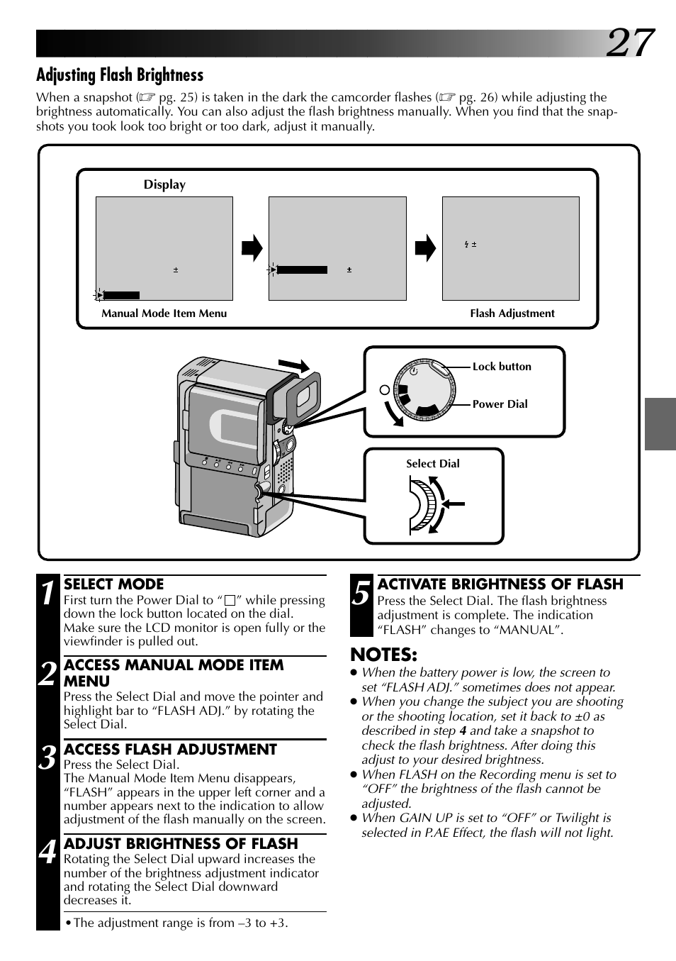 Adjusting flash brightness | JVC 0797TOV*UN*VP User Manual | Page 27 / 84