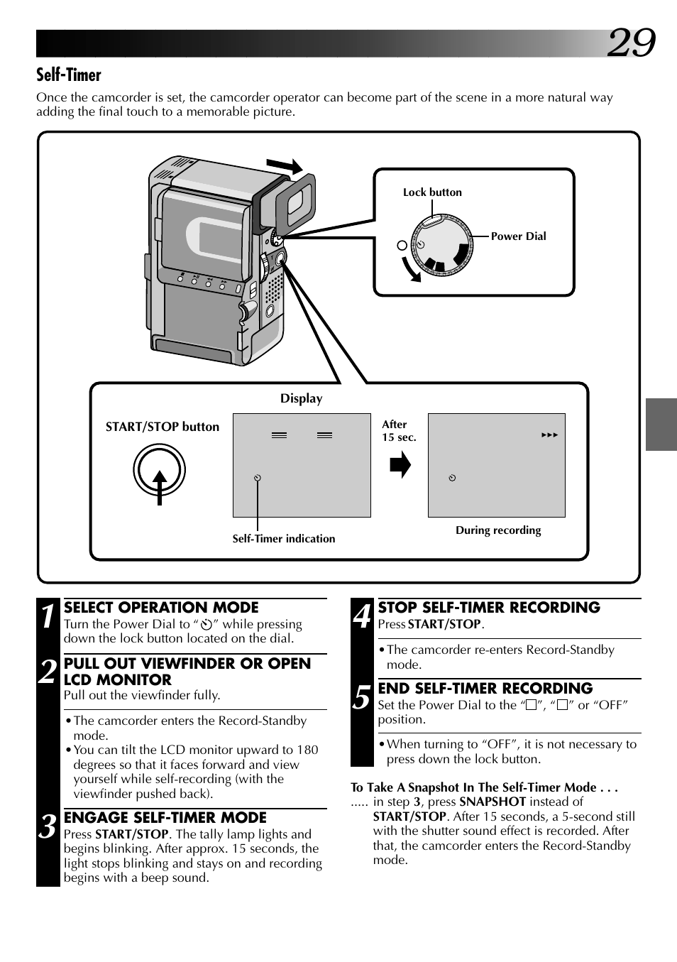 Self-timer | JVC 0797TOV*UN*VP User Manual | Page 29 / 84