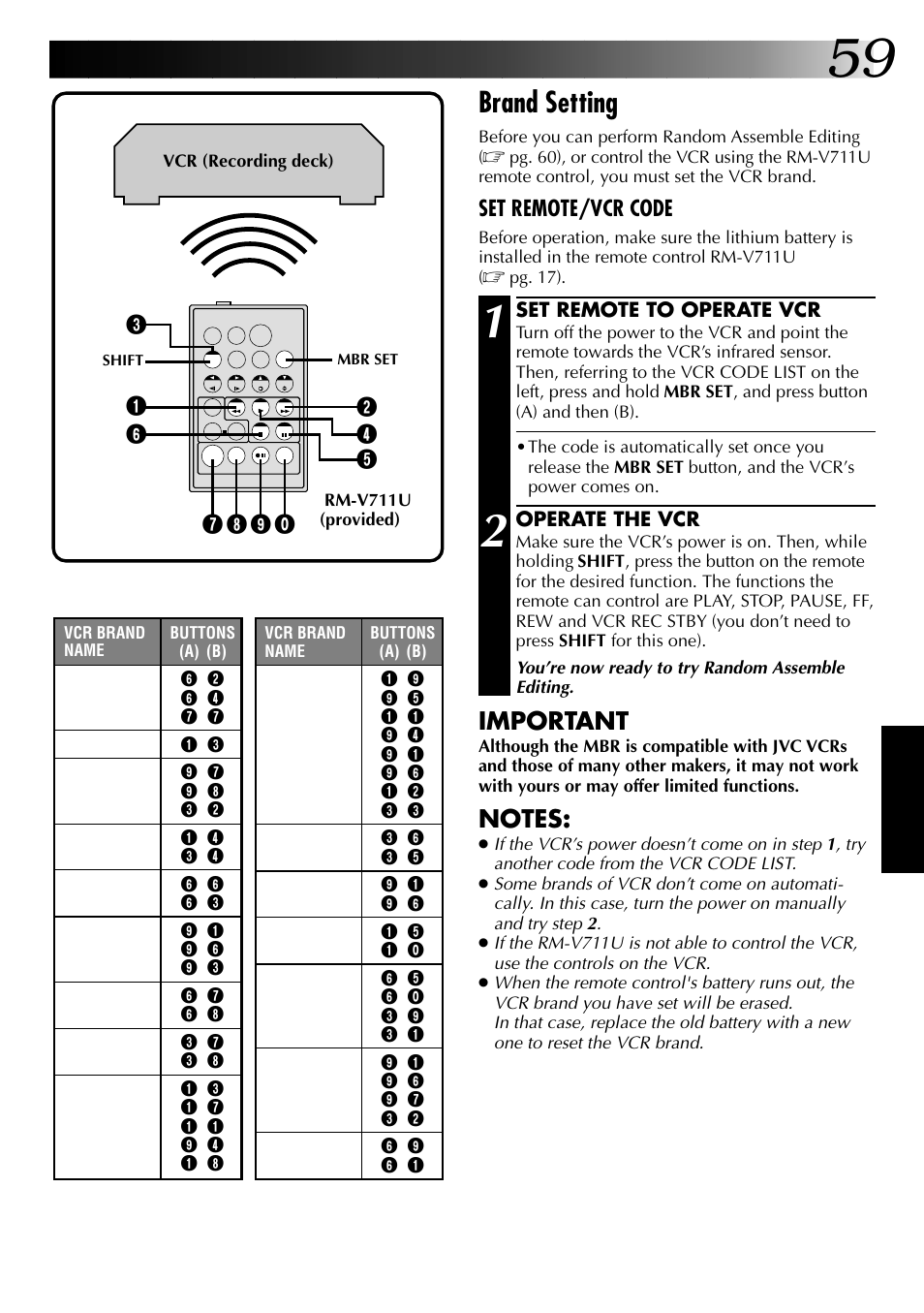 Brand setting, Important | JVC 0797TOV*UN*VP User Manual | Page 59 / 84