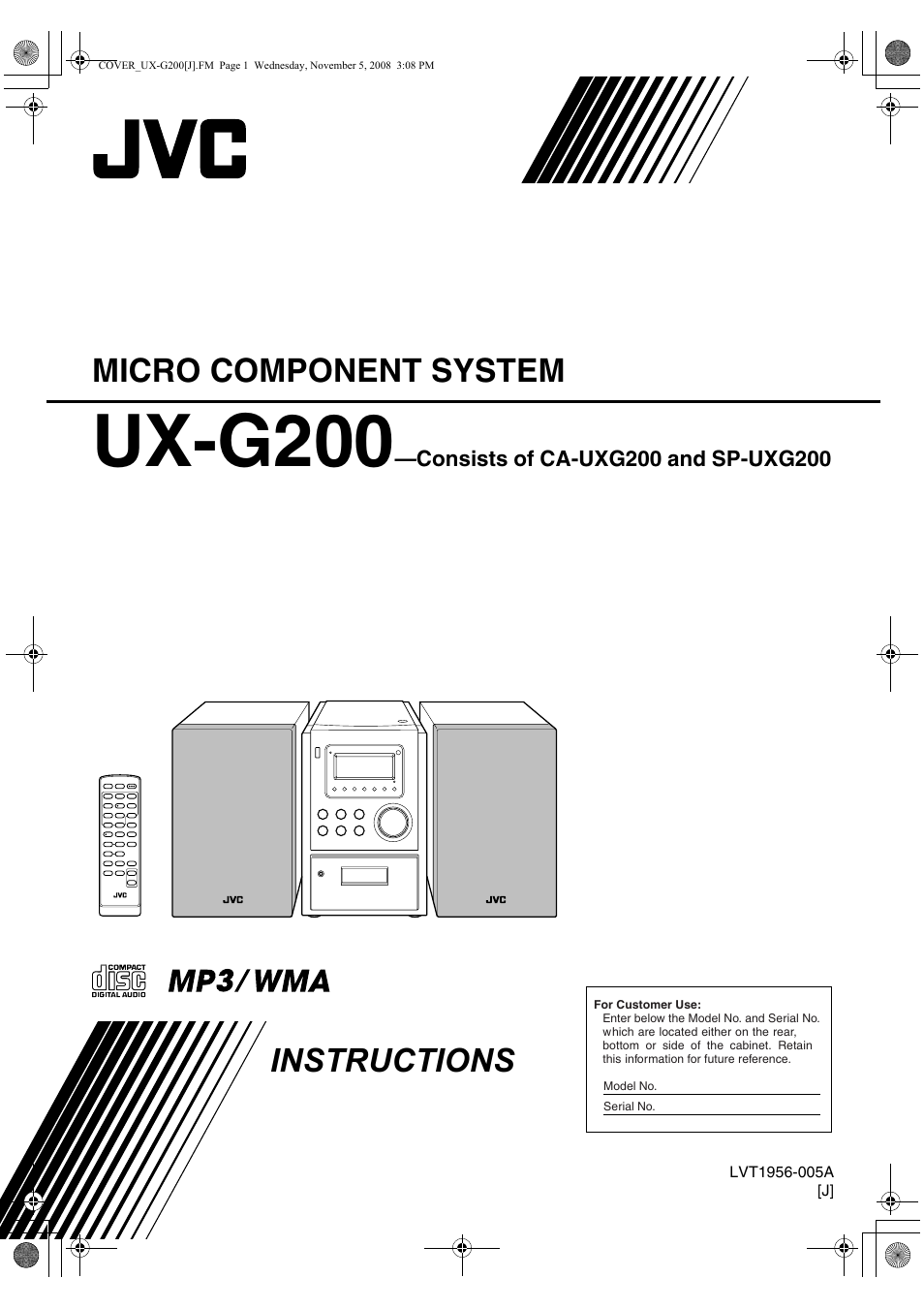 JVC Micro Component System UX-G200 User Manual | 28 pages