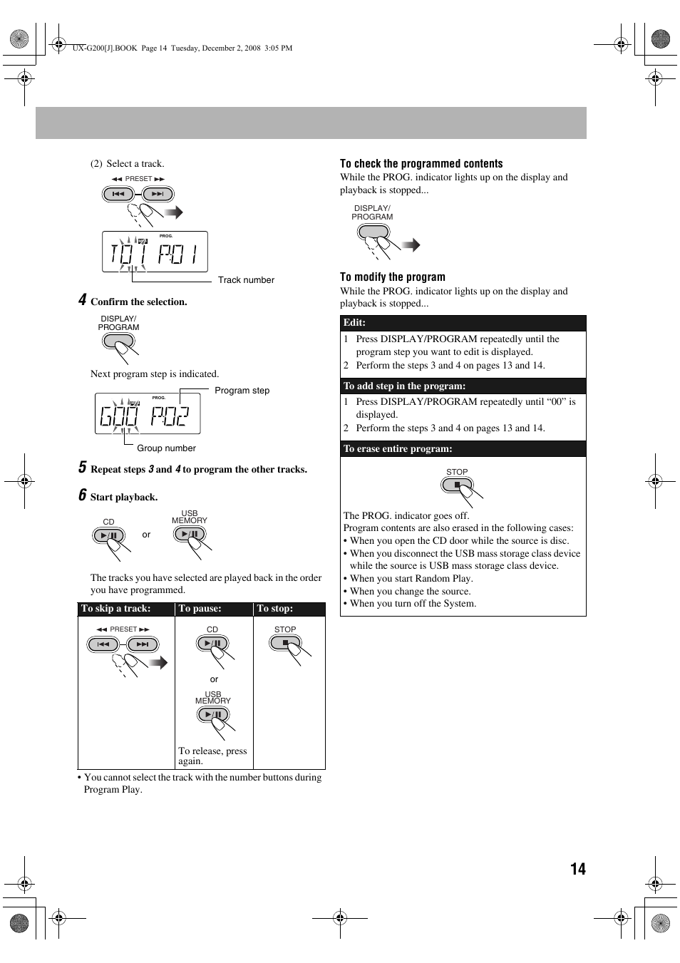 JVC Micro Component System UX-G200 User Manual | Page 17 / 28